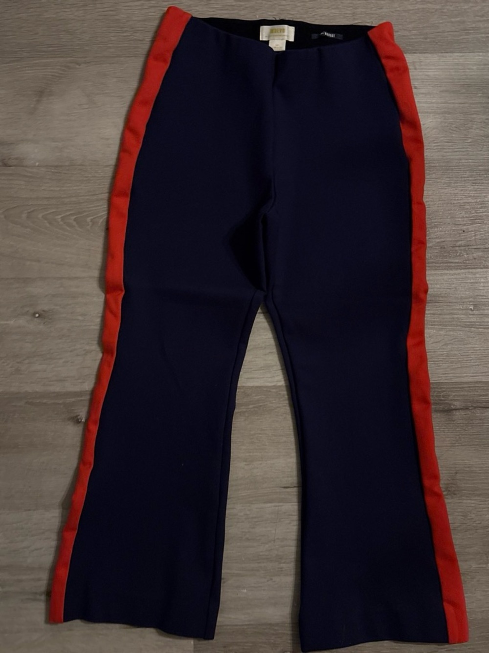 Anthropologie Maeve Flare Pants with Red Side Stripe